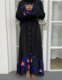 Stylish Flared Dress with Subtle Stitching and Long Sleeves